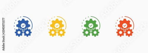 Tableau sur toile Progress Icon Set Color Multiple Style Collection Vector Illustration