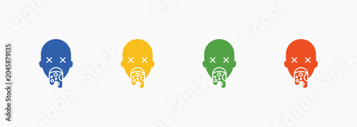 Fotografie Vomiting Icon Set Color Multiple Style Collection Illustration