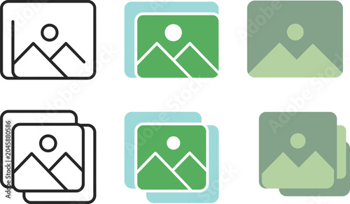 Photos Vector illustration of a stack of photos with different