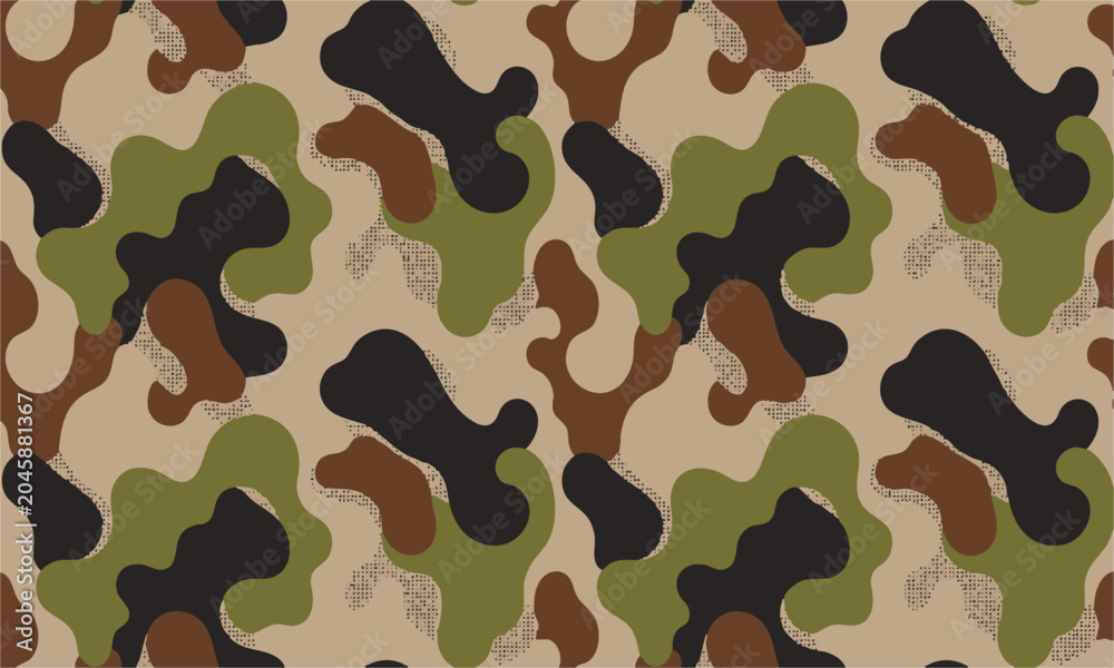 Fototapeta premium Tactical woodland camouflage seamless vector background design.