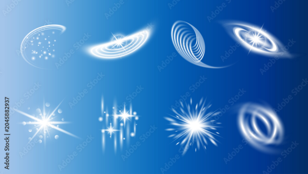 Naklejka premium Abstract Glowing Light Effects Collection Vector Background