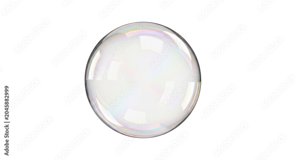 Fototapeta premium Glossy soap bubble with iridescent reflection