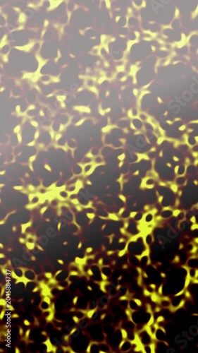 Abstract glowing yellow organic network background featuring interconnected fluid cellular structures and soft light gradient for microscopic or sci-fi motion graphics