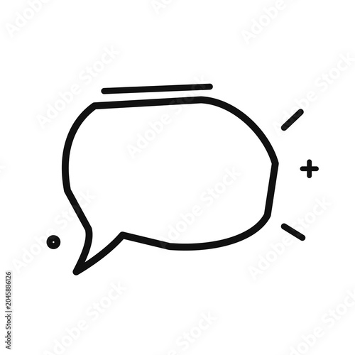 A simple hand drawn speech bubble for chat and design