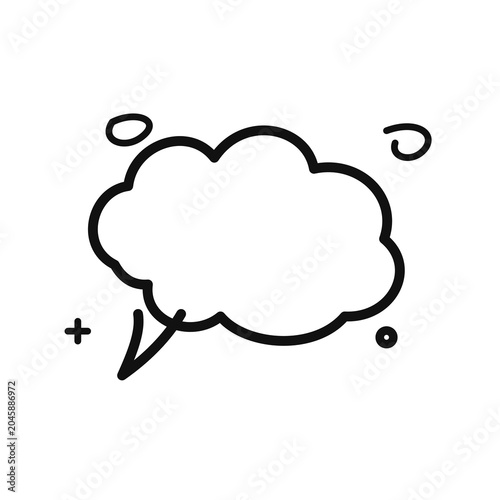 A blank comic speech bubble on a transparent background