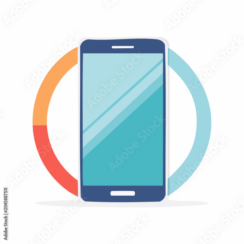 Smartphone with Circular Graphic