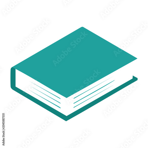 Teal flat design open book icon