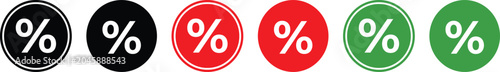 Photos Colorful percentage symbol icons in circles for discount and sale promotion desi