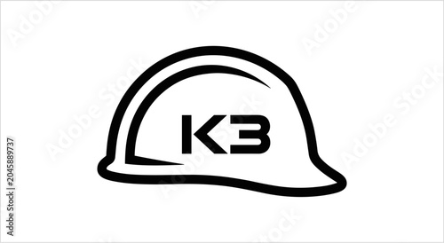 Hard Hat with KB Initials Logo.