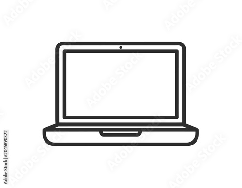 Laptop Computer Line Icon for Technology and Remote Work