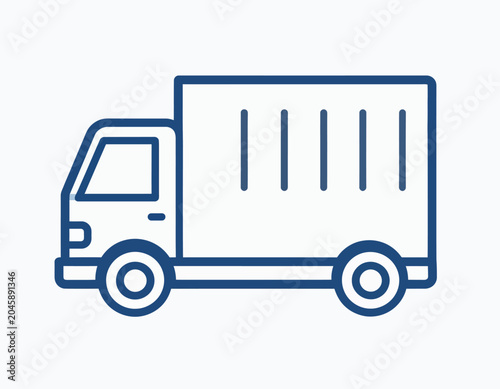 Delivery Truck Line Icon for Shipping and Logistics