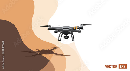 Fotografie Modern Drone Flying with Shadow