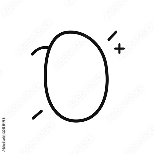A simple oval emblem with subtle accent marks