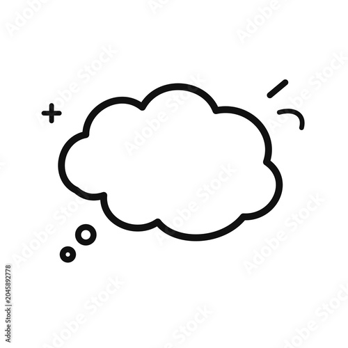 A blank thought bubble used for ideas and captions