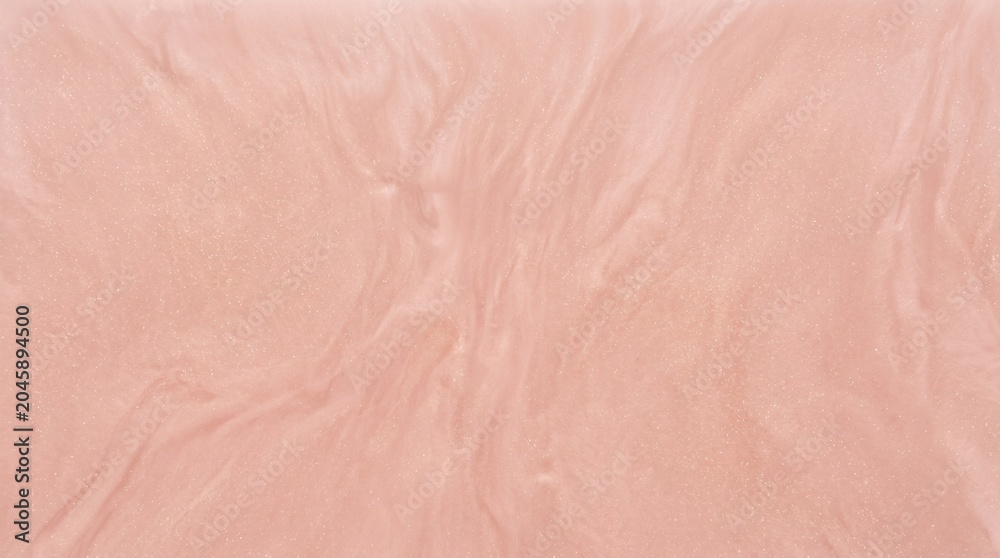 Fototapeta premium Soft pink liquid paint swirl with glittery texture and flowing abstract waves