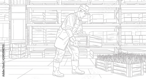 Man working in a warehouse environment.