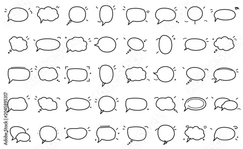 Fotografía Hand Drawn Speech Bubble Doodle Pack