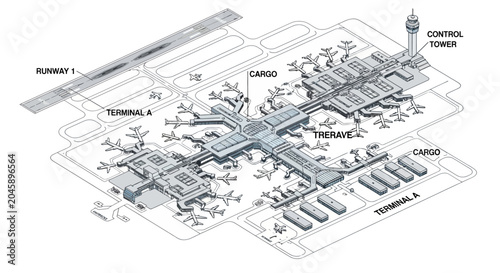 Airport infrastructure layout and design.