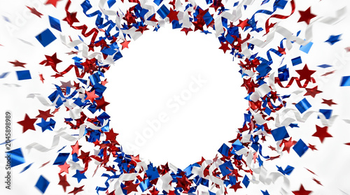 Star Shaped Confetti With Red White And Blue Stars	