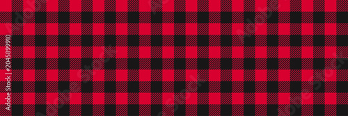 Seamless red and black buffalo plaid pattern. Gingham print. Tartan textile with squares, check texture design.