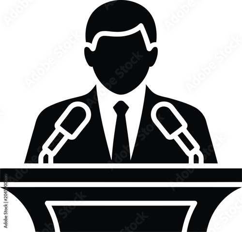 Bild auf Leinwand Formal spokesperson behind vector illustration