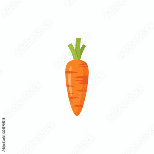 Fresh Carrot with Green Leaves on White Background.
