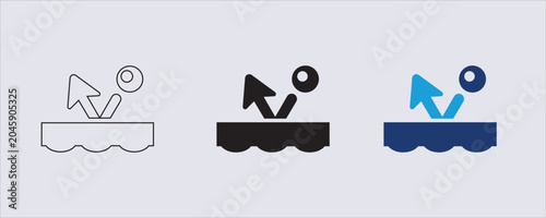 Obraz na płótnie A bounce or law of motion icon, often used to illustrate physics concepts