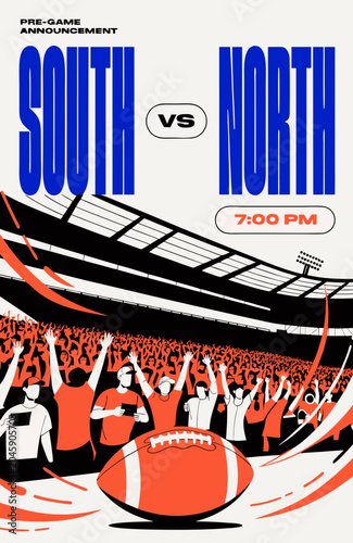 Football pre-game announcement poster