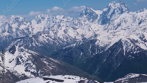 View from Mount Elbrus to Mount Ushba during the day