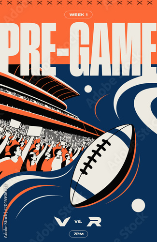 Football pre-game announcement poster
