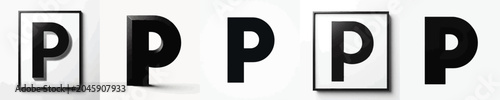 Photos Vector silhouette of alphabet P