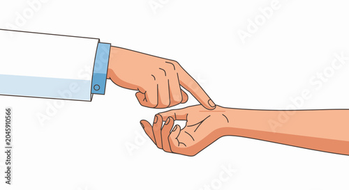 Doctor checking patient's pulse on wrist, close-up of medical examination