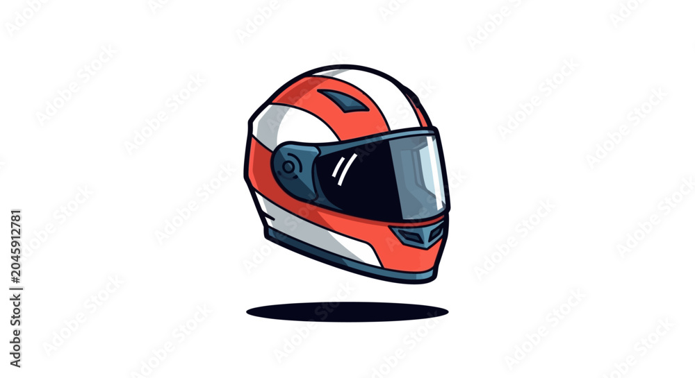 Fototapeta premium Red Motorcycle Helmet