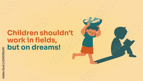 Bild auf Leinwand World Day Against Child Labour web banner concept