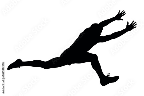 Tableau sur toile Dynamic silhouette of a runner in mid air a powerful representation of speed and