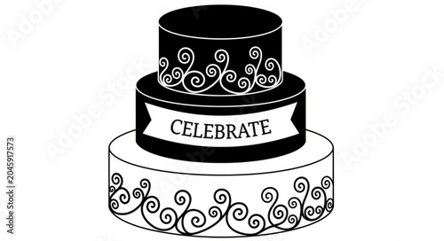 black and white wedding cake