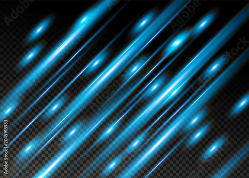 Blue Neon Light Streaks Abstract Vector Background