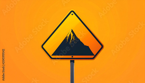 Mountain hazard sign illustration