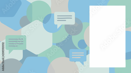Foto Abstract geometric background with speech bubbles and white copy space