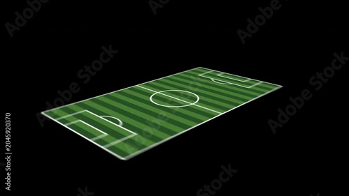 Animation of a football field with a transparent background