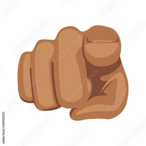 Tableau sur toile Index pointing at the viewer, hand sign emoji, hand gesture symbol, vector icon illustration, isolated on transparent background
