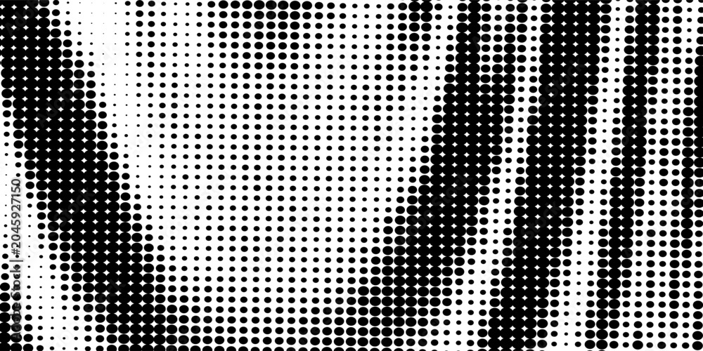 Fototapeta premium Abstract black hexagon halftone blob shape with organic fluid effect on white background