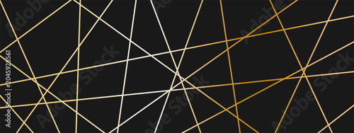 Bild auf Leinwand Gold chaotic luxury for geometric line random and mess pattern thin