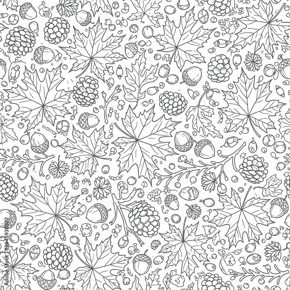 Obraz premium Intricate botanical and object repeating pattern design isolated on transparent background, isolated on white background, Vector