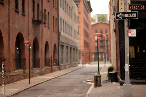 Brick street alley in New York New York