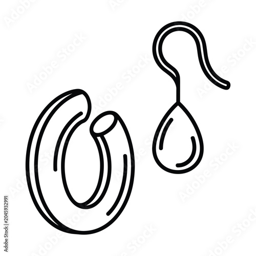 Foto Elegant earring set vector icon including hoop and teardrop dangle style for fas