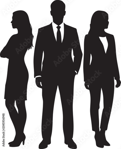 silhouettes of business people