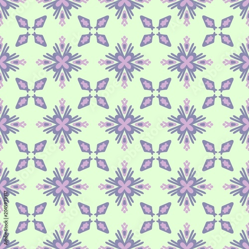 Geometric seamless pattern with ethnic abstract ornaments