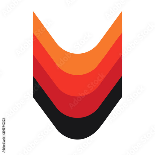 Abstract layered shape with warm colors