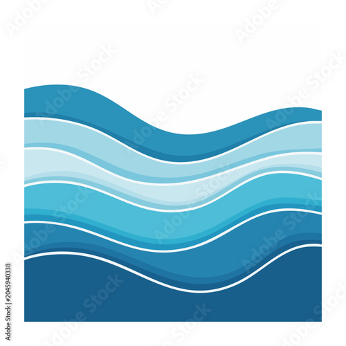 Abstract blue waves background with white lines